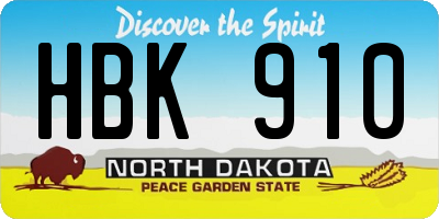 ND license plate HBK910