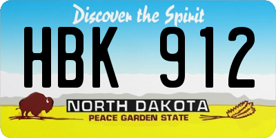 ND license plate HBK912