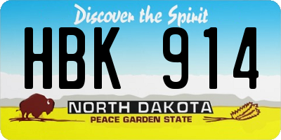 ND license plate HBK914