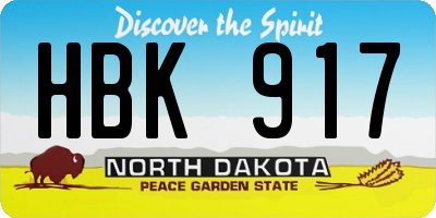 ND license plate HBK917