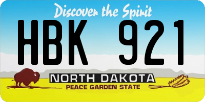 ND license plate HBK921