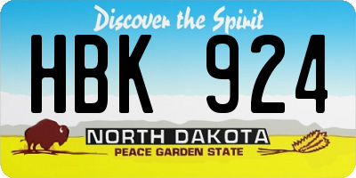 ND license plate HBK924