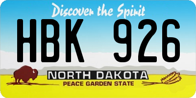 ND license plate HBK926