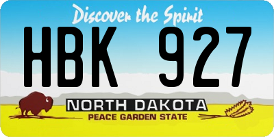 ND license plate HBK927