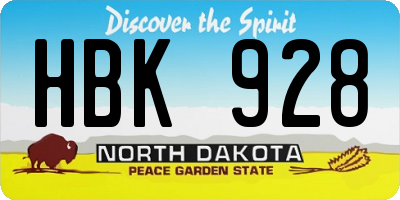 ND license plate HBK928