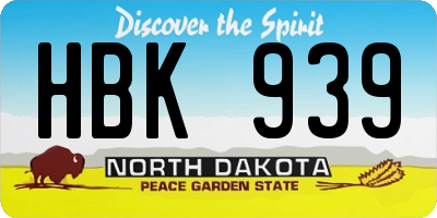 ND license plate HBK939