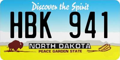 ND license plate HBK941