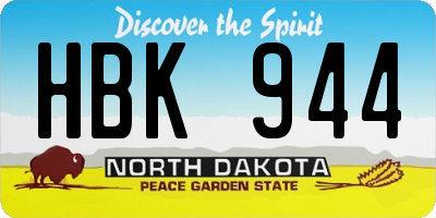 ND license plate HBK944