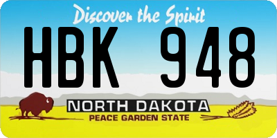 ND license plate HBK948