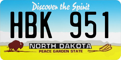 ND license plate HBK951