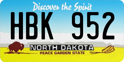 ND license plate HBK952