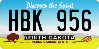 ND license plate HBK956