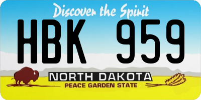 ND license plate HBK959