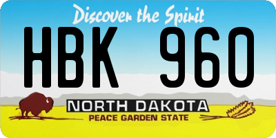 ND license plate HBK960