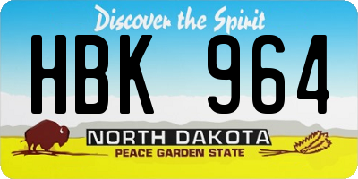 ND license plate HBK964