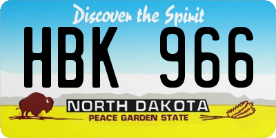 ND license plate HBK966