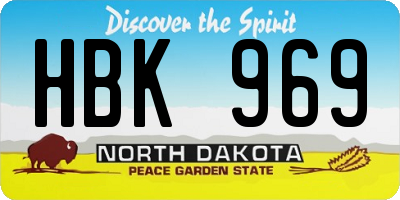 ND license plate HBK969