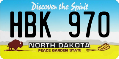 ND license plate HBK970