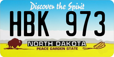 ND license plate HBK973