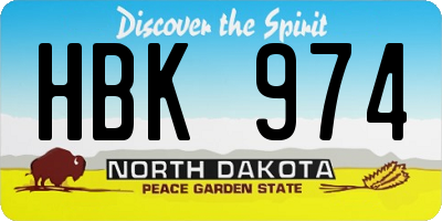 ND license plate HBK974