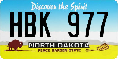 ND license plate HBK977