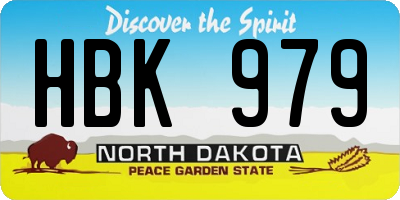 ND license plate HBK979