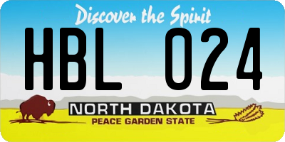 ND license plate HBL024