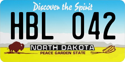 ND license plate HBL042