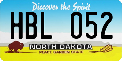 ND license plate HBL052