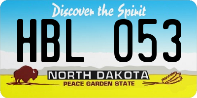 ND license plate HBL053