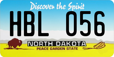 ND license plate HBL056