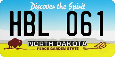 ND license plate HBL061