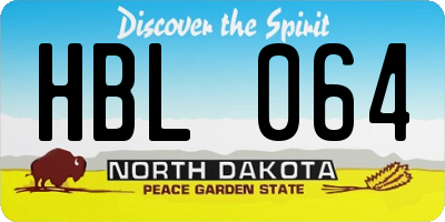 ND license plate HBL064