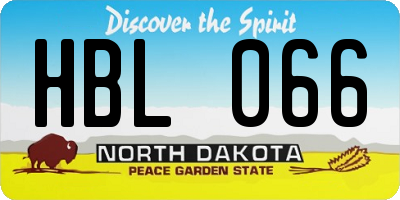 ND license plate HBL066