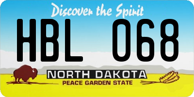 ND license plate HBL068