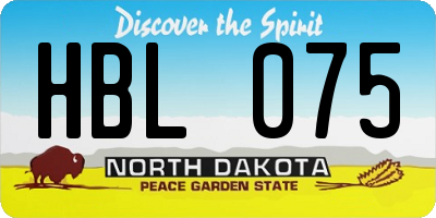 ND license plate HBL075