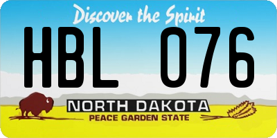 ND license plate HBL076