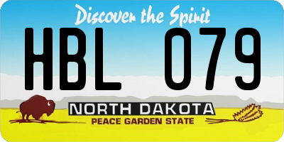 ND license plate HBL079