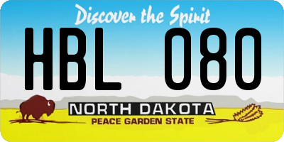 ND license plate HBL080