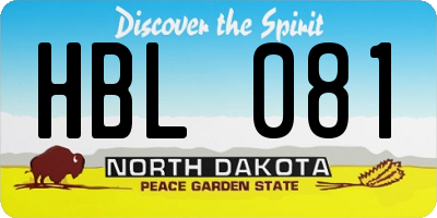 ND license plate HBL081