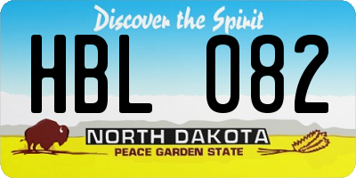 ND license plate HBL082