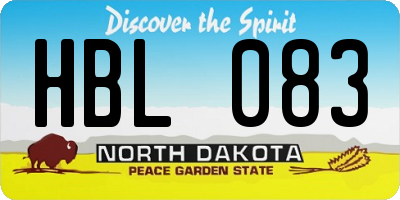 ND license plate HBL083