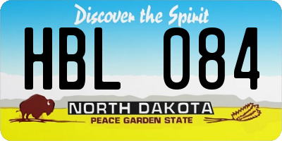 ND license plate HBL084