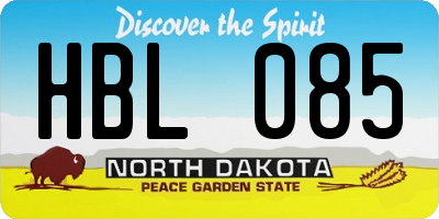 ND license plate HBL085