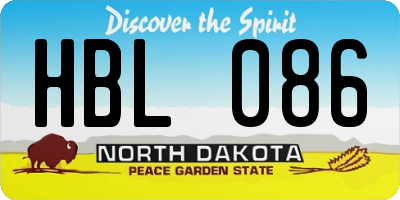ND license plate HBL086