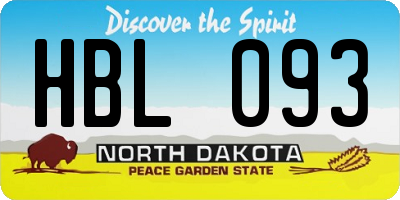 ND license plate HBL093