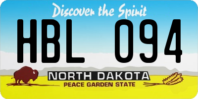 ND license plate HBL094