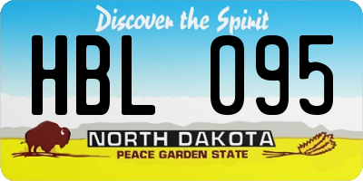 ND license plate HBL095