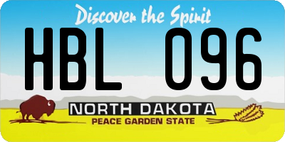 ND license plate HBL096