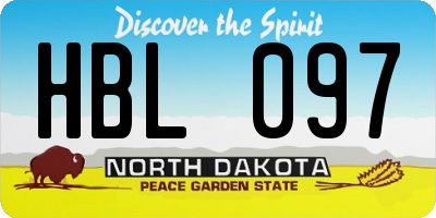 ND license plate HBL097